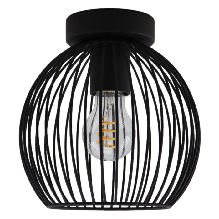 Industrial flush ceiling light black, Wiro