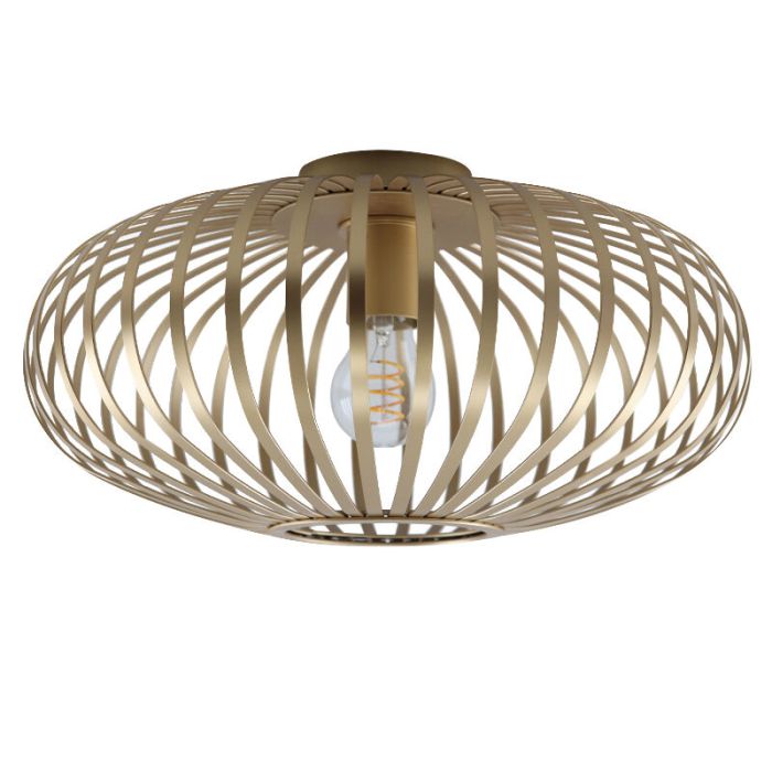 Industrial flush ceiling light gold, Lieve