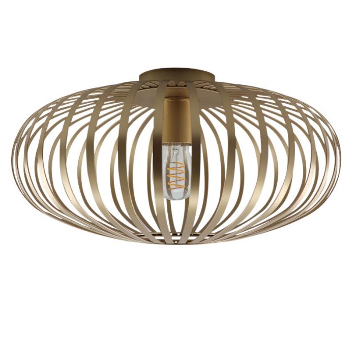 Industrial flush ceiling light gold, Lieve