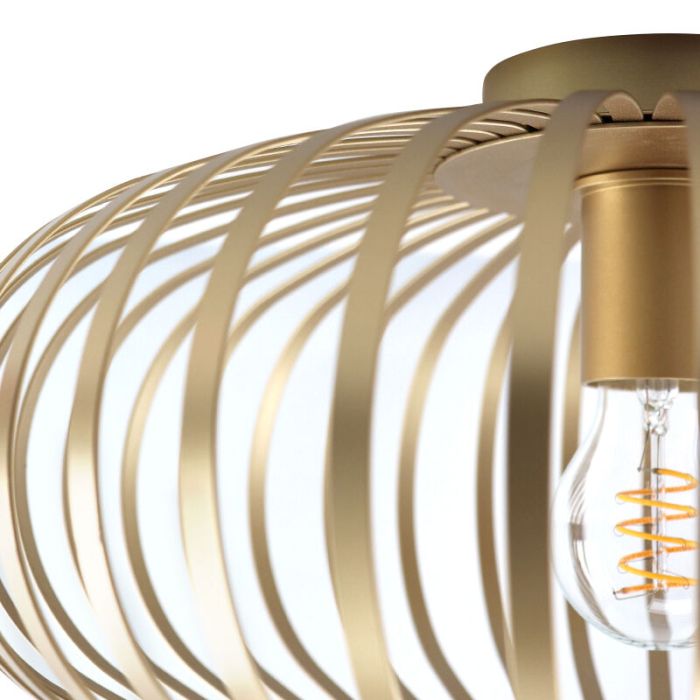 Industrial flush ceiling light gold, Lieve