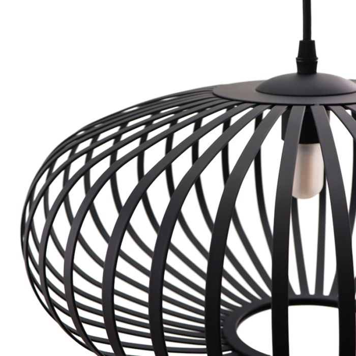Industrial bathroom pendant light black, Lieve, IP44