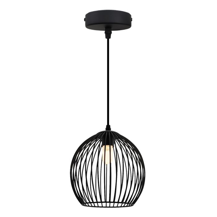 Industrial bathroom pendant light black, Wiro, IP44