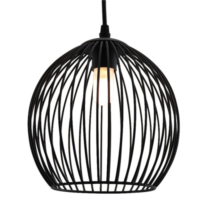 Industrial bathroom pendant light black, Wiro, IP44