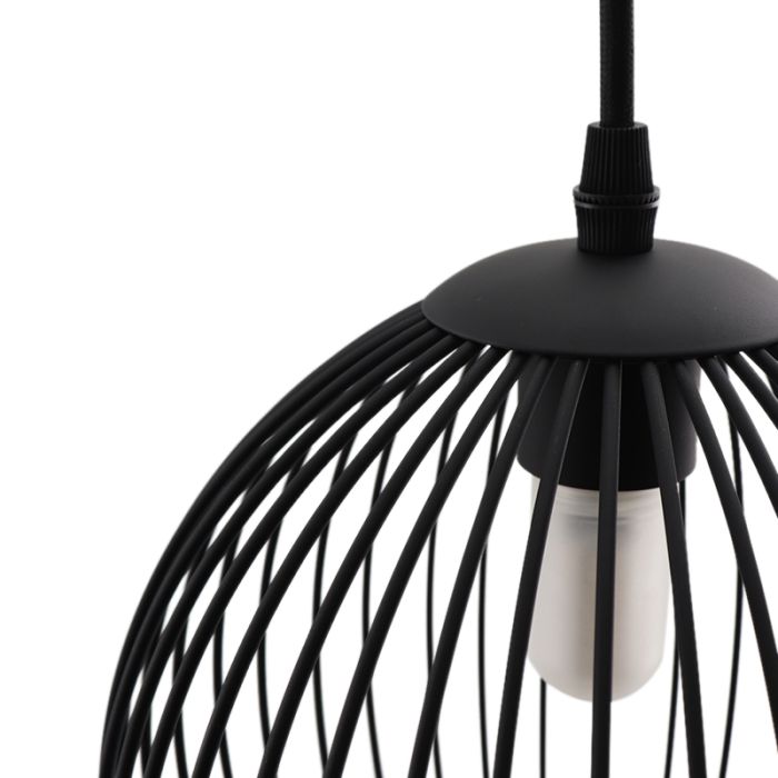 Industrial bathroom pendant light black, Wiro, IP44