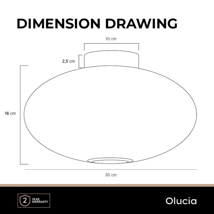 Design flush ceiling light amber, Charlois