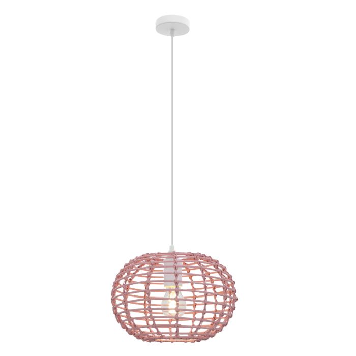 Rattan pendant light pink, Roza