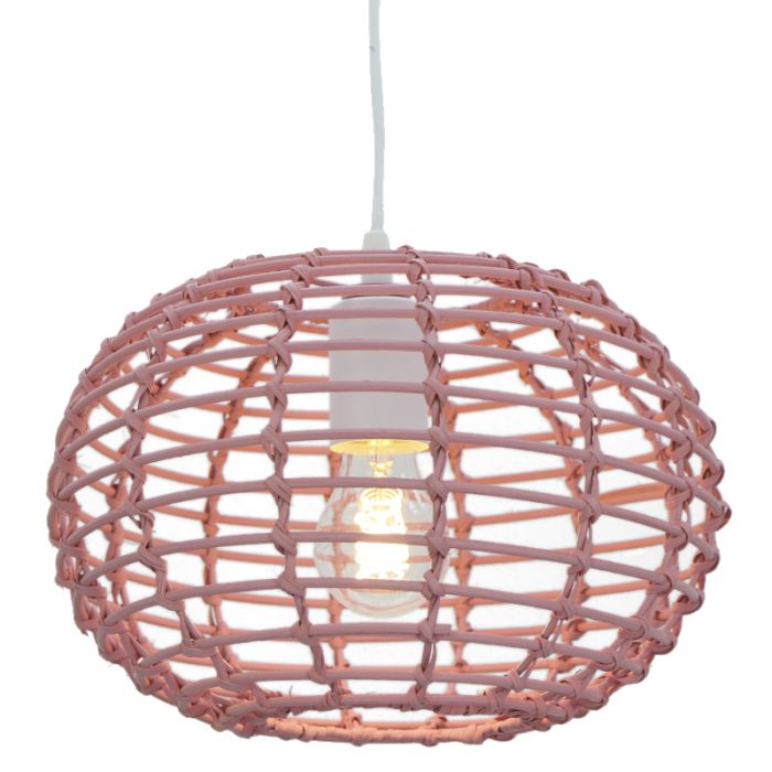 Rattan pendant light pink, Roza