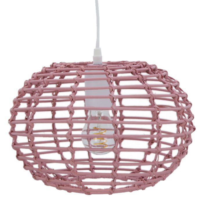Rattan pendant light pink, Roza