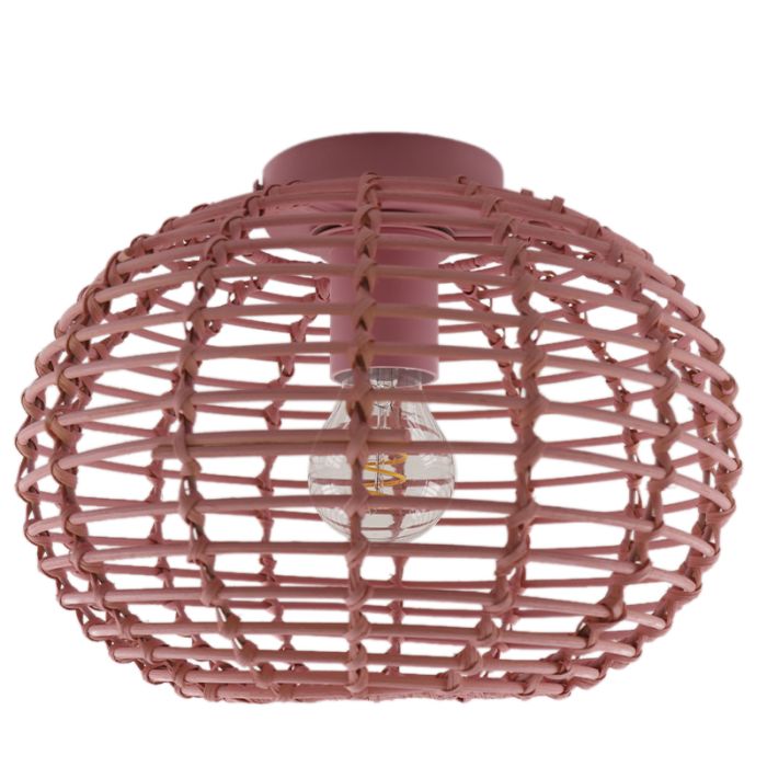 Rattan ceiling light pink, Roza
