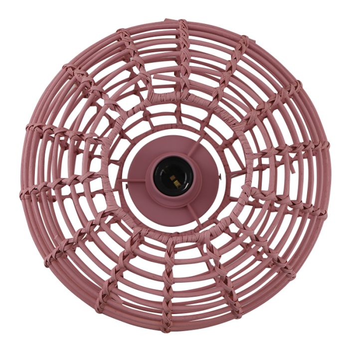 Rattan ceiling light pink, Roza