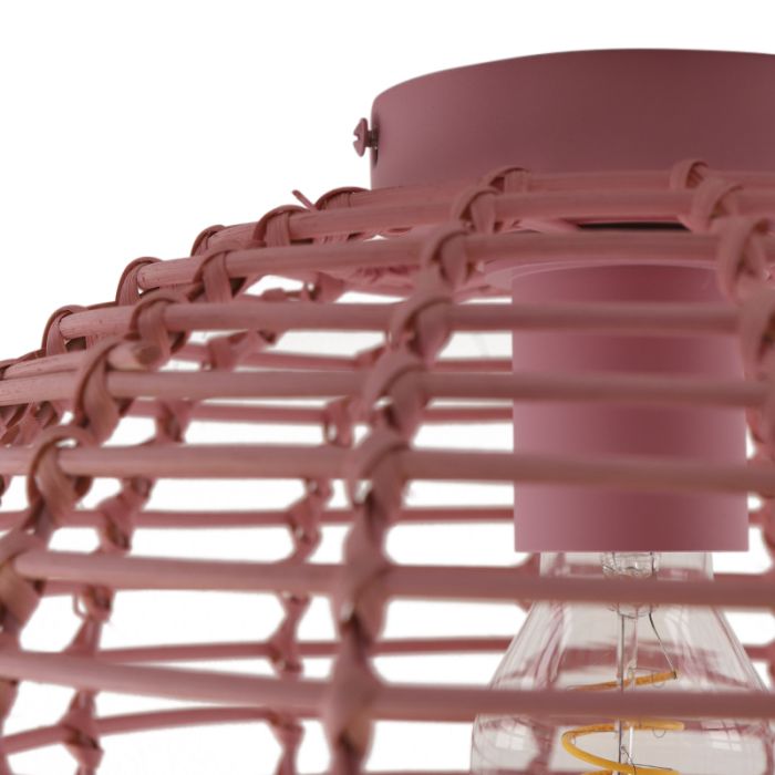 Rattan ceiling light pink, Roza