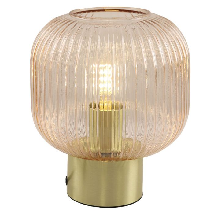 Retro table lamp pink, Charlois, with switch