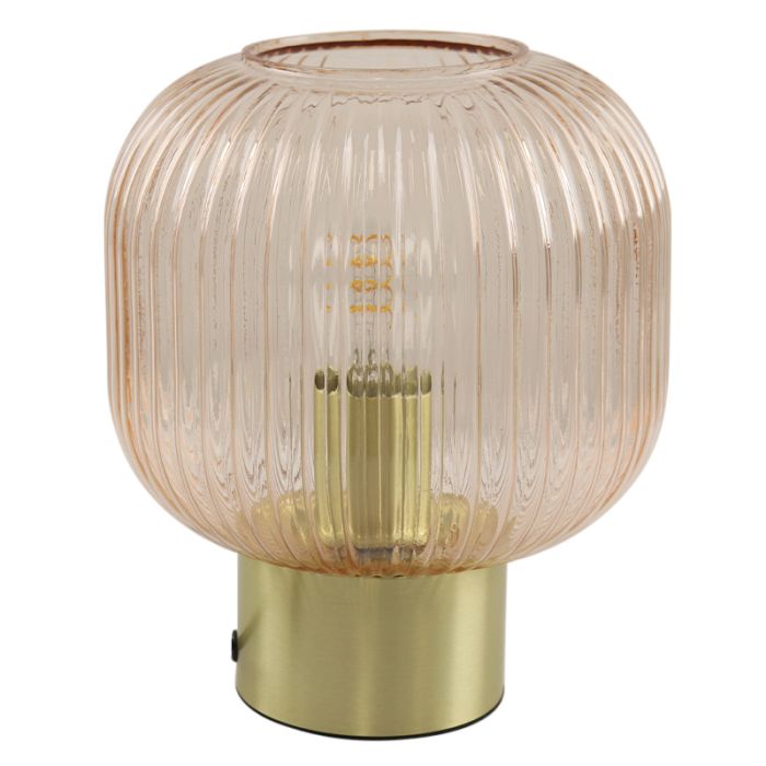 Retro table lamp pink, Charlois, with switch