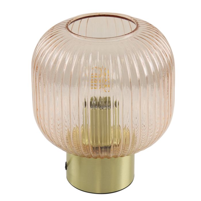 Retro table lamp pink, Charlois, with switch