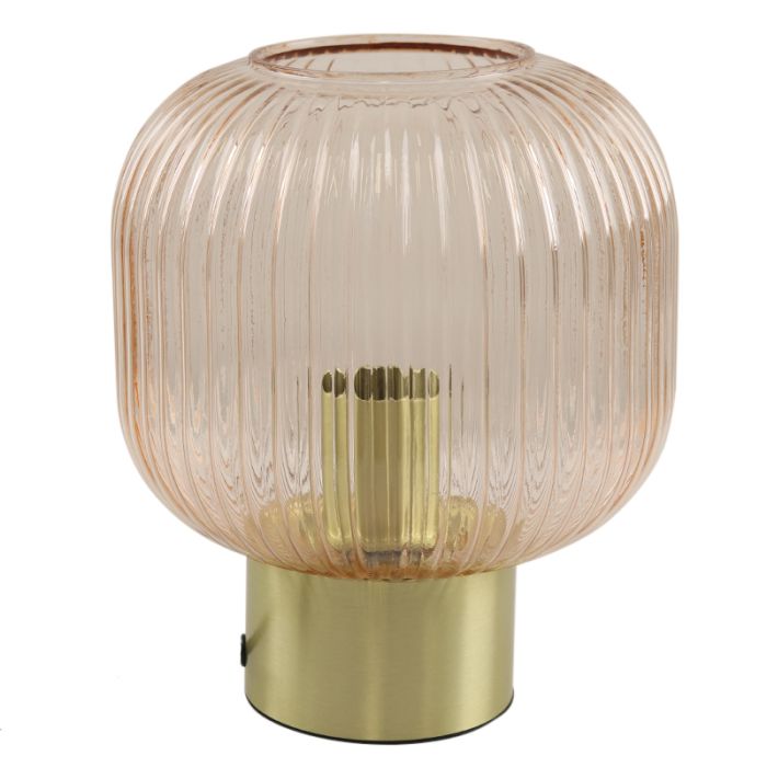 Retro table lamp pink, Charlois, with switch