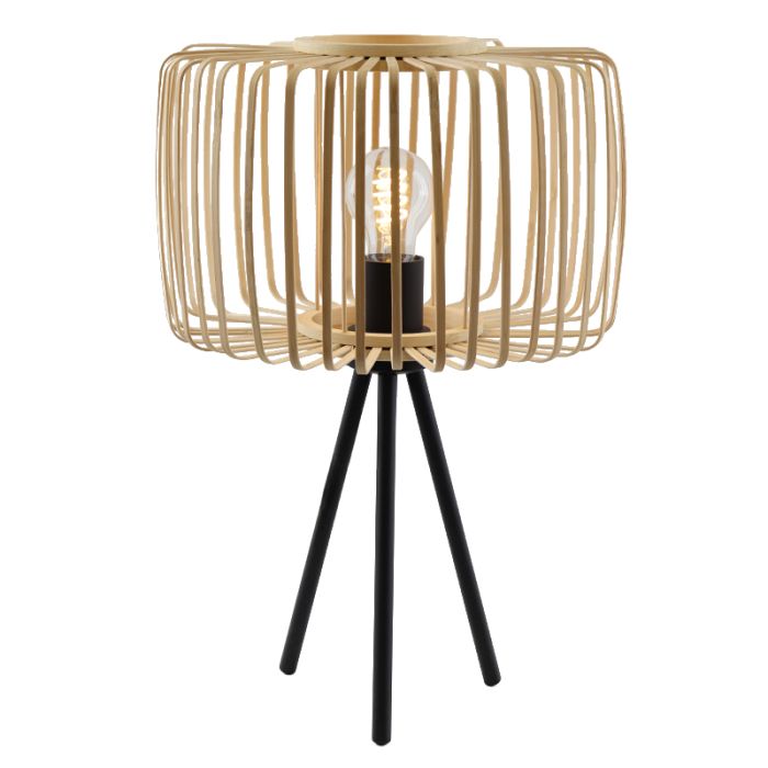 Bamboo table lamp brown, Tina, with switch
