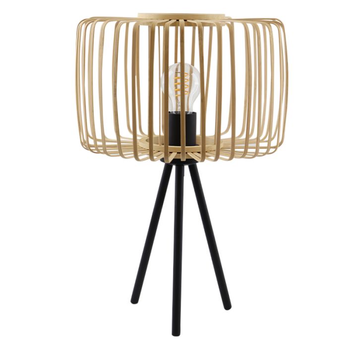 Bamboo table lamp brown, Tina, with switch