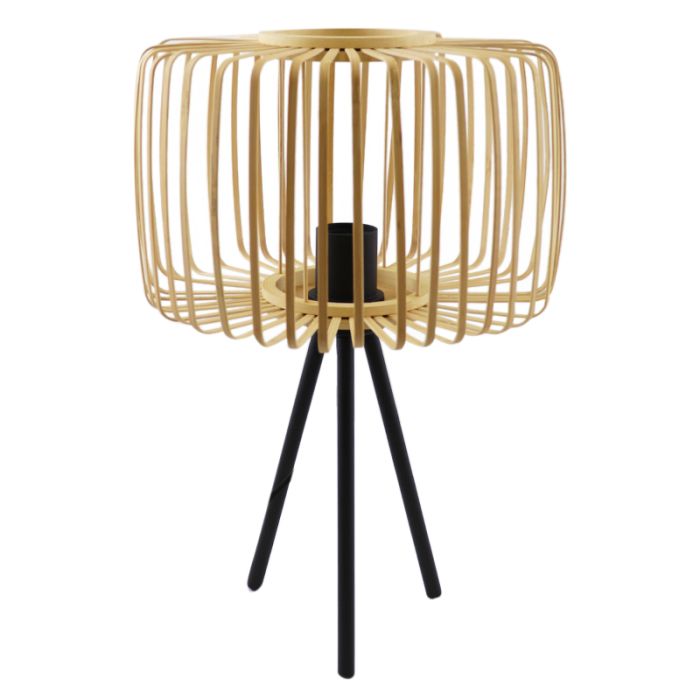 Bamboo table lamp brown, Tina, with switch