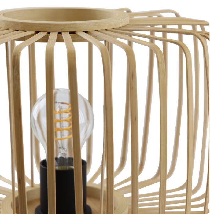 Bamboo table lamp brown, Tina, with switch