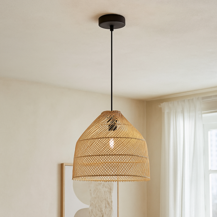 Rattan pendant light brown, Marcia