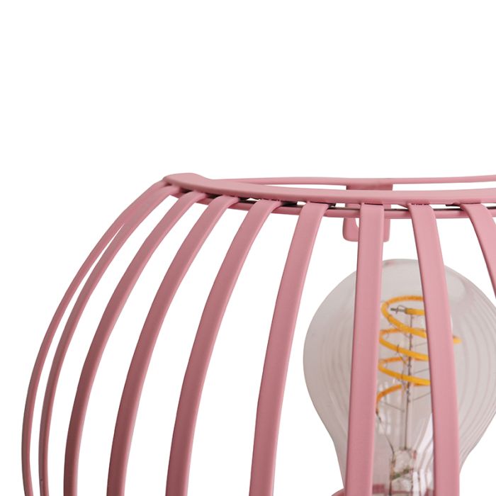 Industrial wall light pink, Lieve, with switch