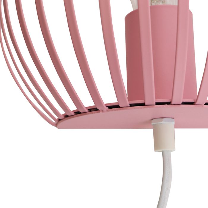 Industrial wall light pink, Lieve, with switch