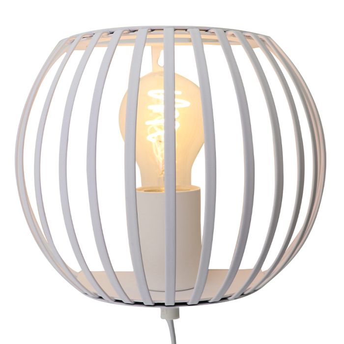 Industrial wall light white, Lieve, with switch