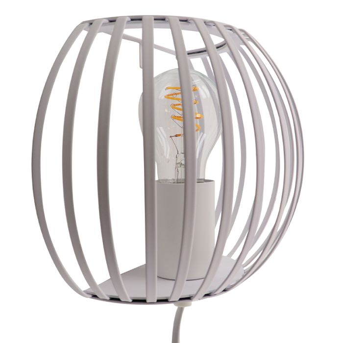 Industrial wall light white, Lieve, with switch