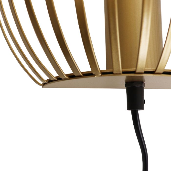 Industrial wall light gold, Lieve, with switch