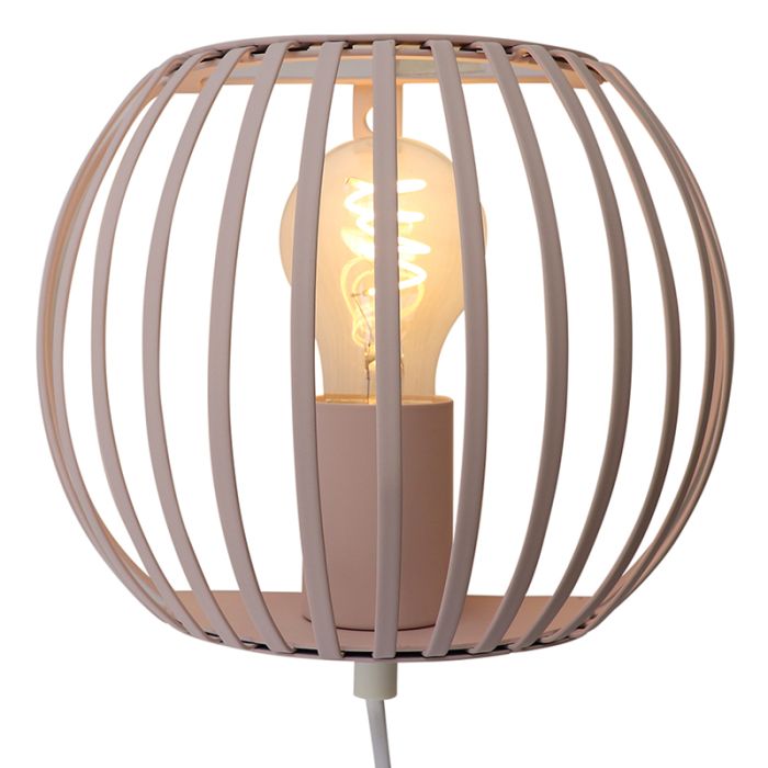 Industrial wall light beige, Lieve, with switch