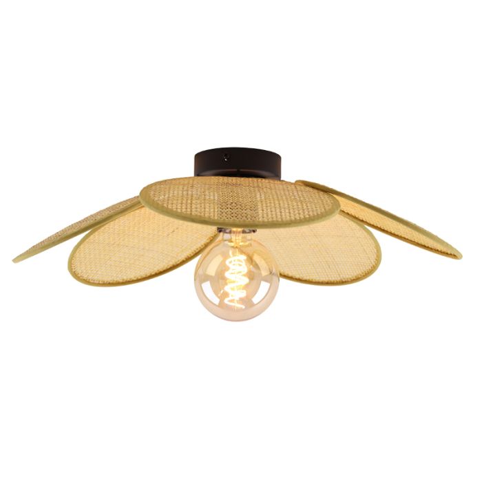Rattan ceiling light brown, Rowen