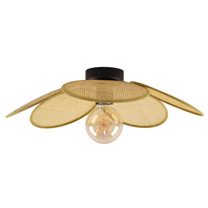 Rattan ceiling light brown, Rowen