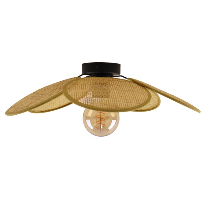 Rattan ceiling light brown, Rowen