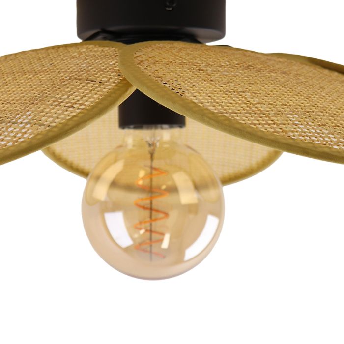 Rattan ceiling light brown, Rowen