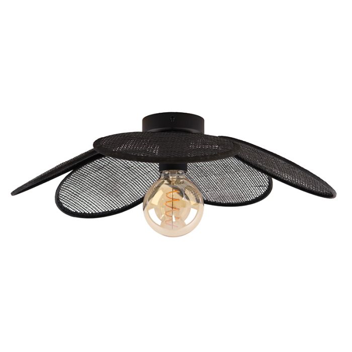 Rattan ceiling light black, Rowen
