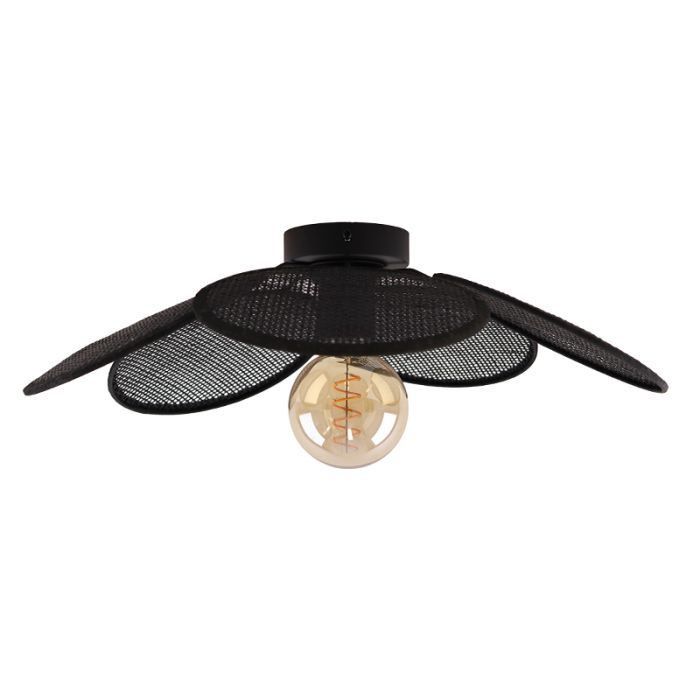 Rattan ceiling light black, Rowen