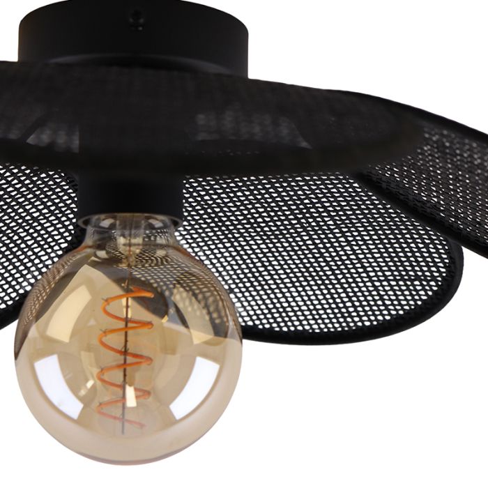 Rattan ceiling light black, Rowen