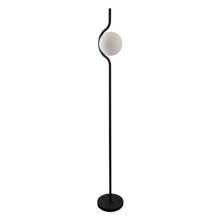 Modern floor lamp black, Merel, with switch