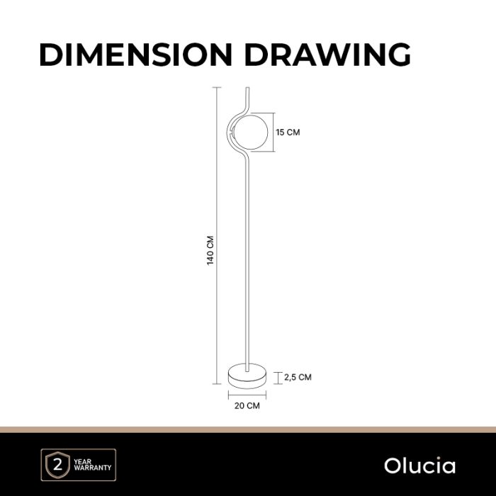 Modern floor lamp black, Merel, with switch
