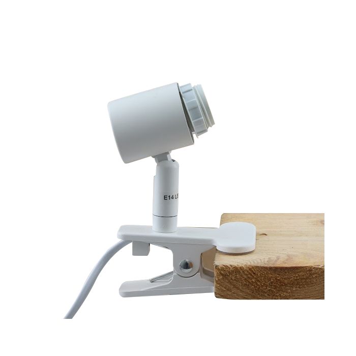 Plastic clip spotlight white, Merve, with switch