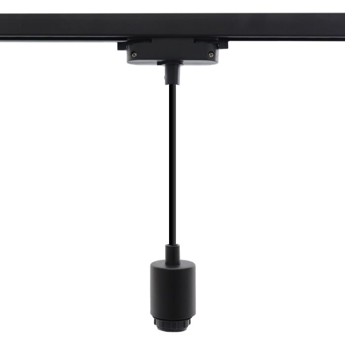 Plastic 1 phase track lighting spotlight black,