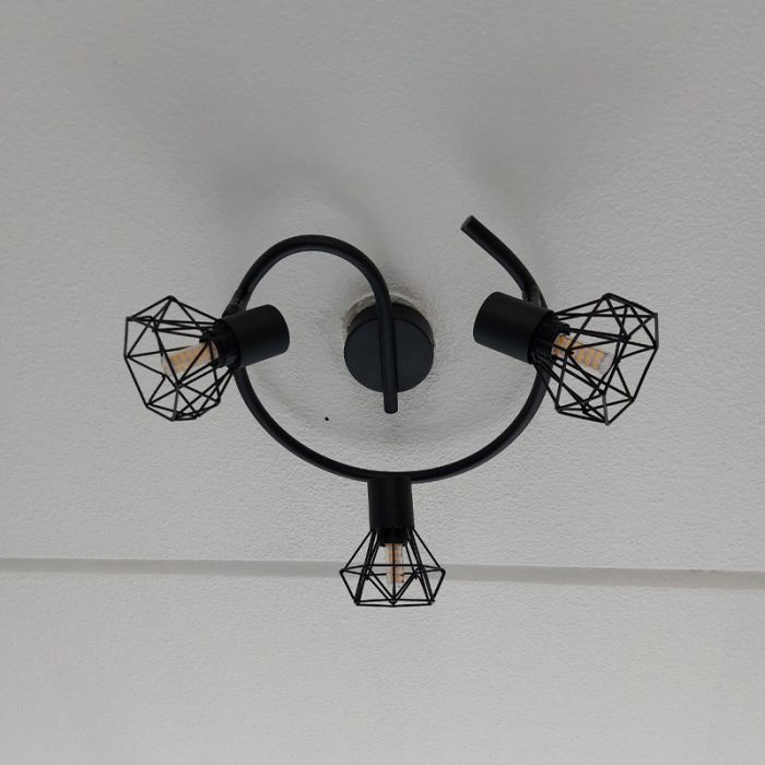 Industrial ceiling spotlight black, Jaylano