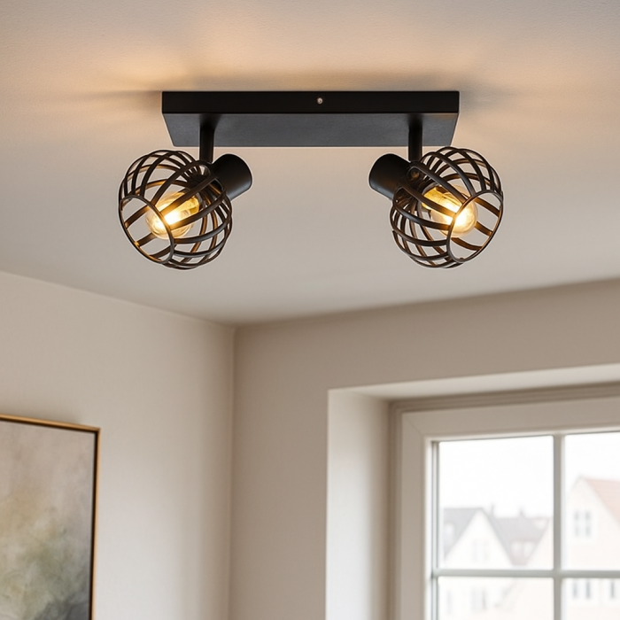 Industrial ceiling spotlight black, Lieve