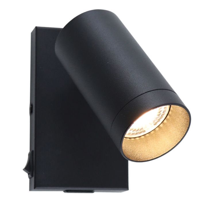 Modern wall spotlight black, Nadi, with switch