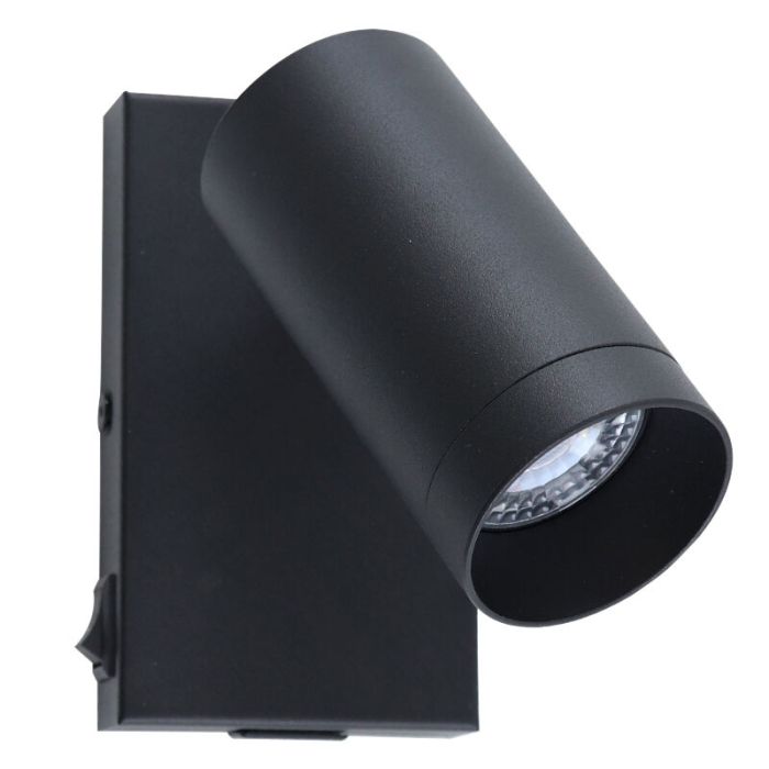 Modern wall spotlight black, Nadi, with switch
