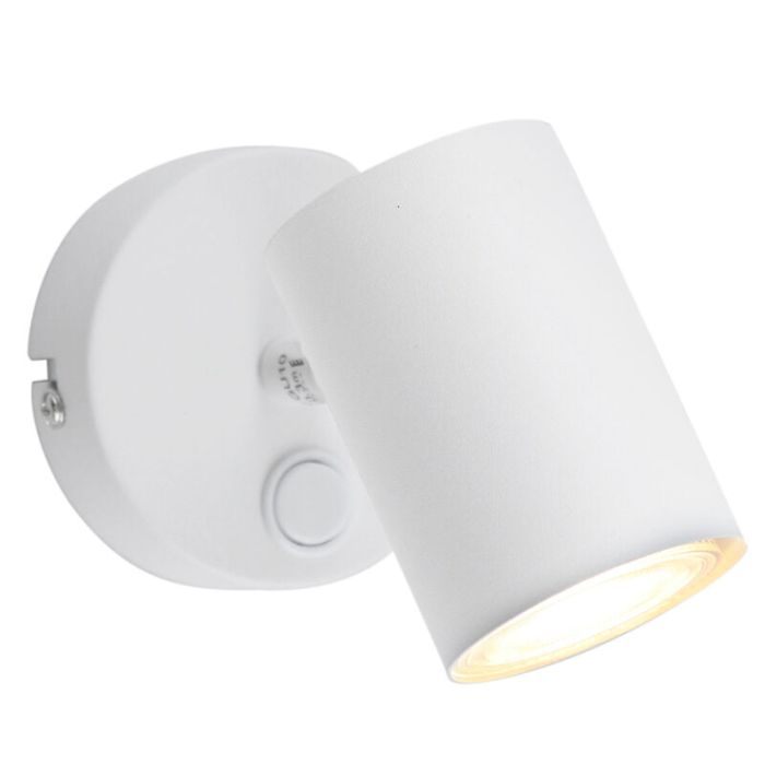 Modern wall spotlight white, Elena, with switch