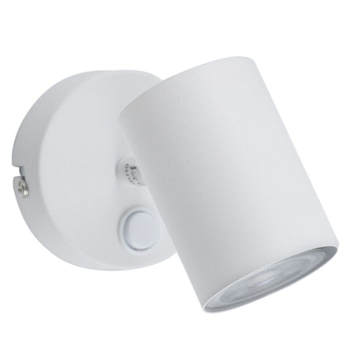 Modern wall spotlight white, Elena, with switch