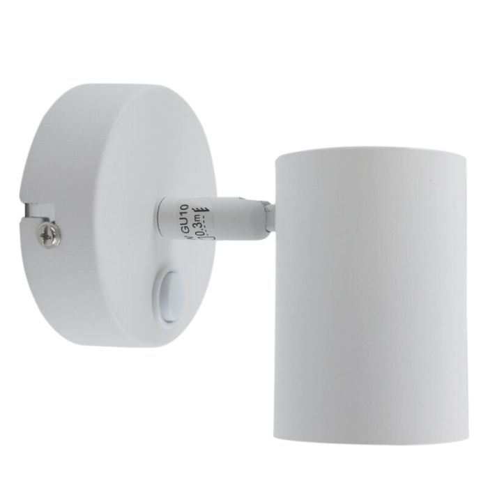 Modern wall spotlight white, Elena, with switch