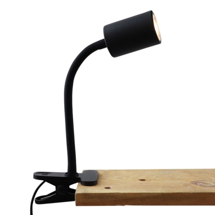 Modern clip spotlight black, Elena, with switch