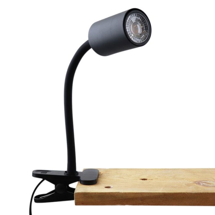 Modern clip spotlight black, Elena, with switch